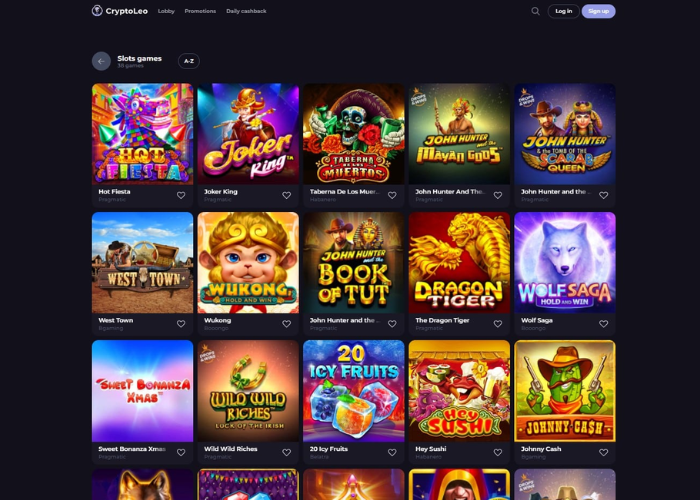 CryptoLeo live casino section